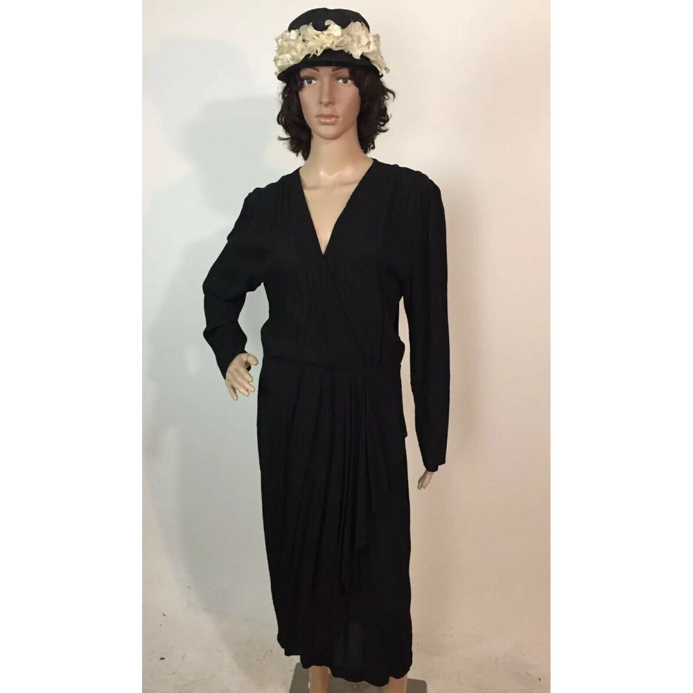 Vintage 80s Ansley Dress Black Evening Retro Style